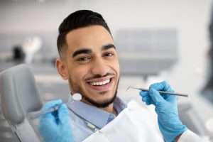 man getting a dental checkup