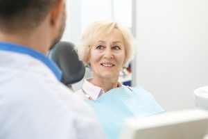 older woman at the dentist