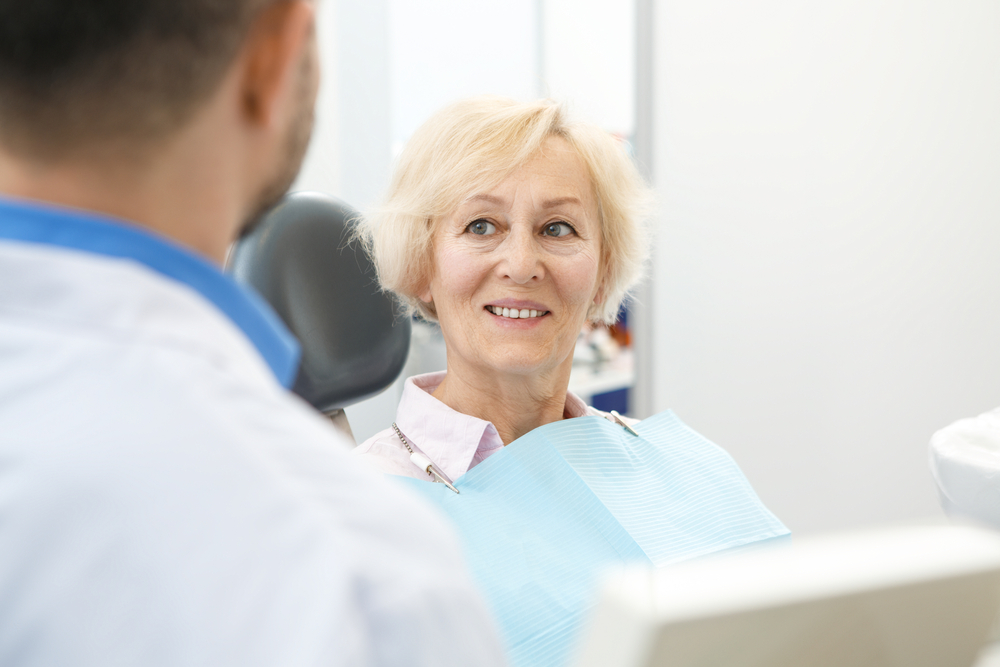 older woman at the dentist