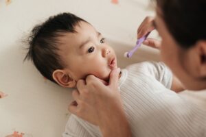 brushing baby teeth